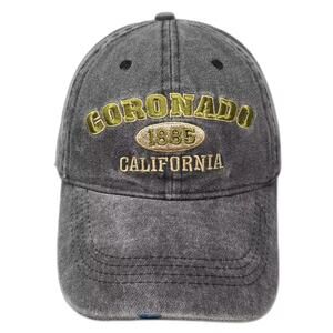 Lucky 7 Baseball Cap Gray Green OS Coronado California 1885 Embroidered Hat